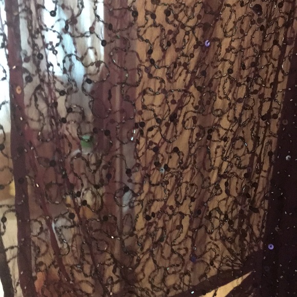 Exquisite dark purple cape style sequined Gown - Picture 2 of 3